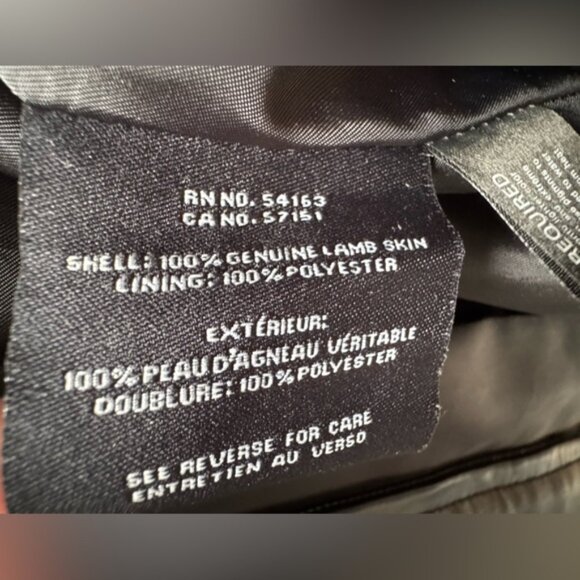 NWOT Cole Haan XL Single Breasted Wing Collar Lambskin Leather Jacket, Black - Picture 6 of 8